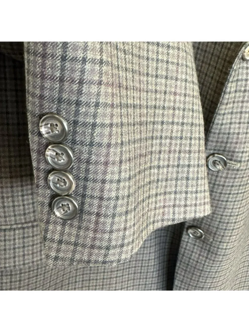 Lauren Ralph Lauren 100% Wool Brown Windowpane Plaid Blazer Mens Size 50R